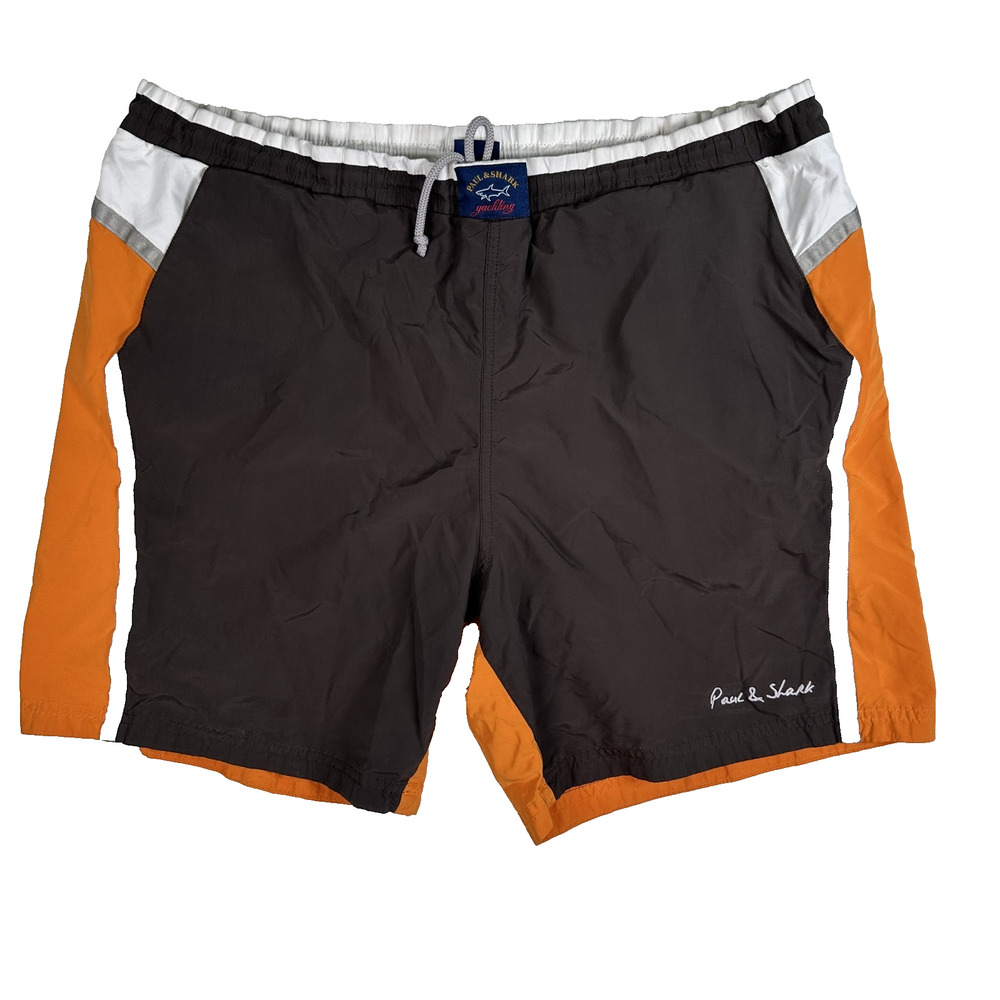 Paul & Shark Yachting Swim Trunk Shorts Men's Size 2XL Orange Brown 6" Inseam